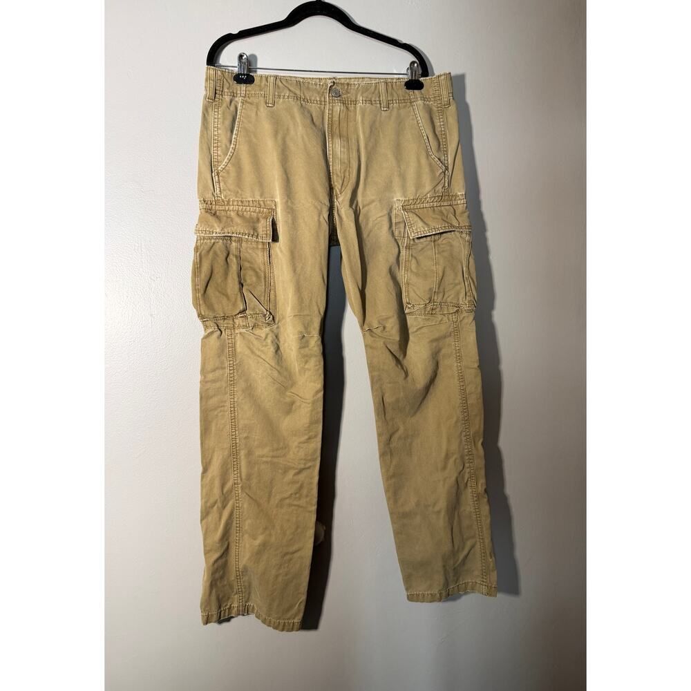 Levi’s Cargo Pants 34x34 Loose Fit Khaki Cotton Workwear Utility Heavy Wear